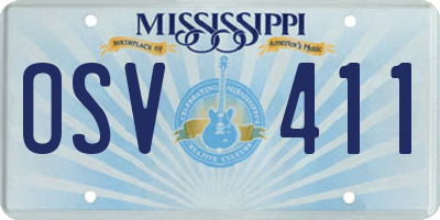 MS license plate OSV411