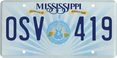 MS license plate OSV419