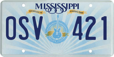 MS license plate OSV421