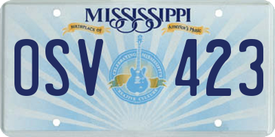 MS license plate OSV423