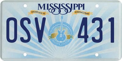 MS license plate OSV431