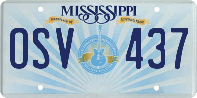 MS license plate OSV437