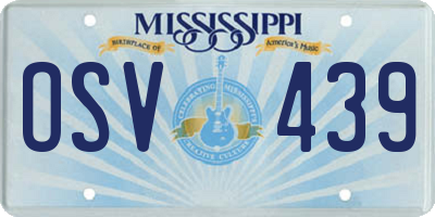 MS license plate OSV439