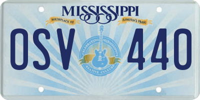 MS license plate OSV440