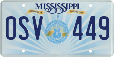 MS license plate OSV449