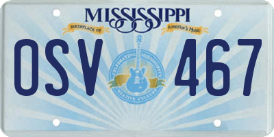 MS license plate OSV467
