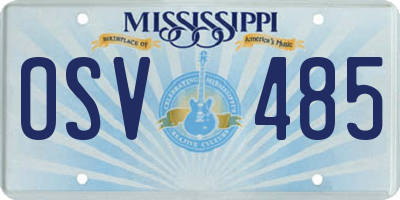 MS license plate OSV485