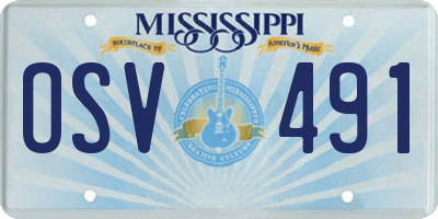 MS license plate OSV491