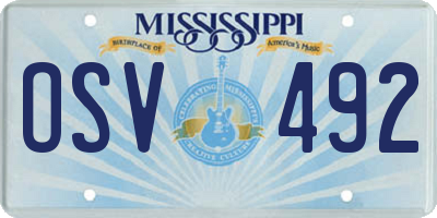 MS license plate OSV492