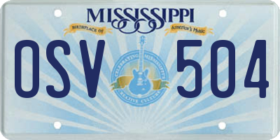 MS license plate OSV504