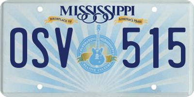 MS license plate OSV515