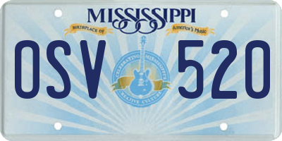 MS license plate OSV520