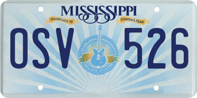 MS license plate OSV526