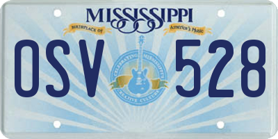 MS license plate OSV528