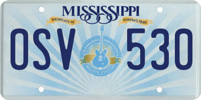 MS license plate OSV530