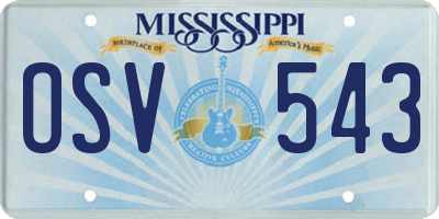 MS license plate OSV543