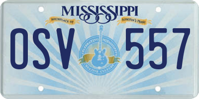 MS license plate OSV557