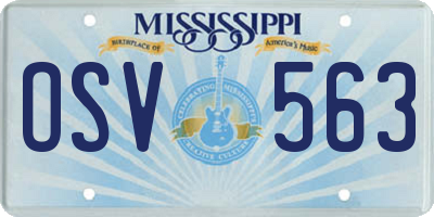 MS license plate OSV563