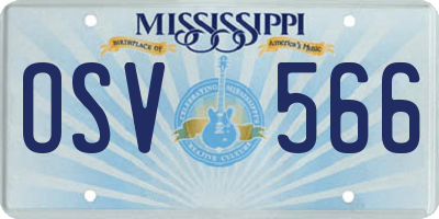 MS license plate OSV566