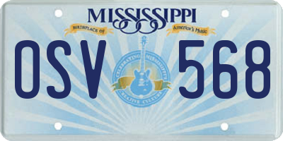 MS license plate OSV568