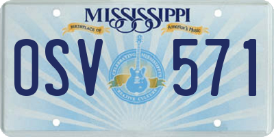 MS license plate OSV571