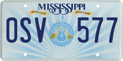 MS license plate OSV577