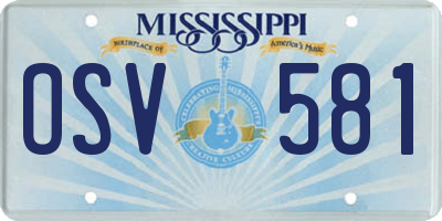 MS license plate OSV581