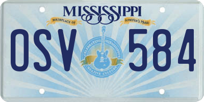 MS license plate OSV584