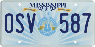 MS license plate OSV587