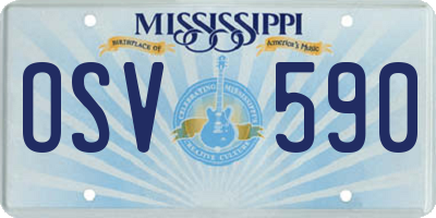 MS license plate OSV590