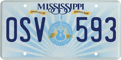 MS license plate OSV593