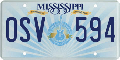 MS license plate OSV594