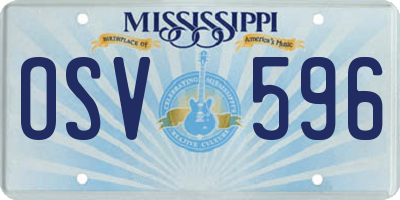 MS license plate OSV596