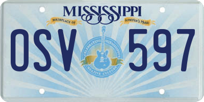 MS license plate OSV597