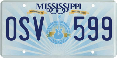 MS license plate OSV599
