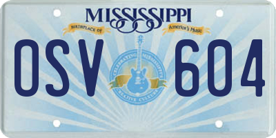 MS license plate OSV604