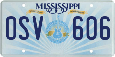 MS license plate OSV606