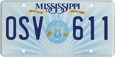 MS license plate OSV611
