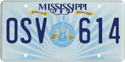 MS license plate OSV614