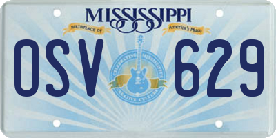 MS license plate OSV629