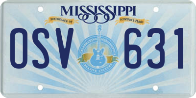 MS license plate OSV631