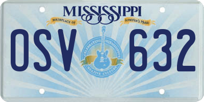 MS license plate OSV632