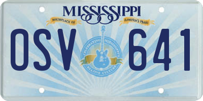 MS license plate OSV641