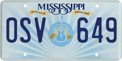 MS license plate OSV649