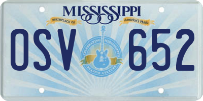 MS license plate OSV652