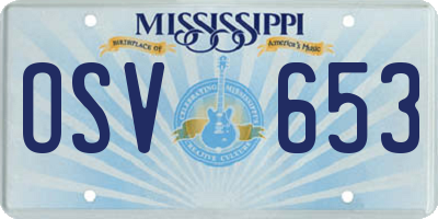 MS license plate OSV653