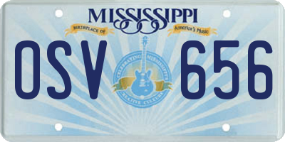 MS license plate OSV656