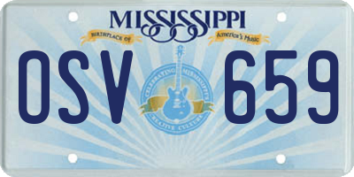 MS license plate OSV659