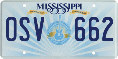 MS license plate OSV662