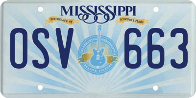 MS license plate OSV663